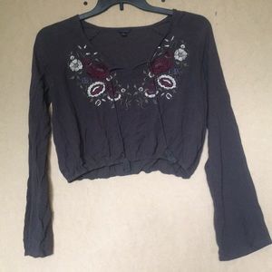 Boho Embroidered Crop Top